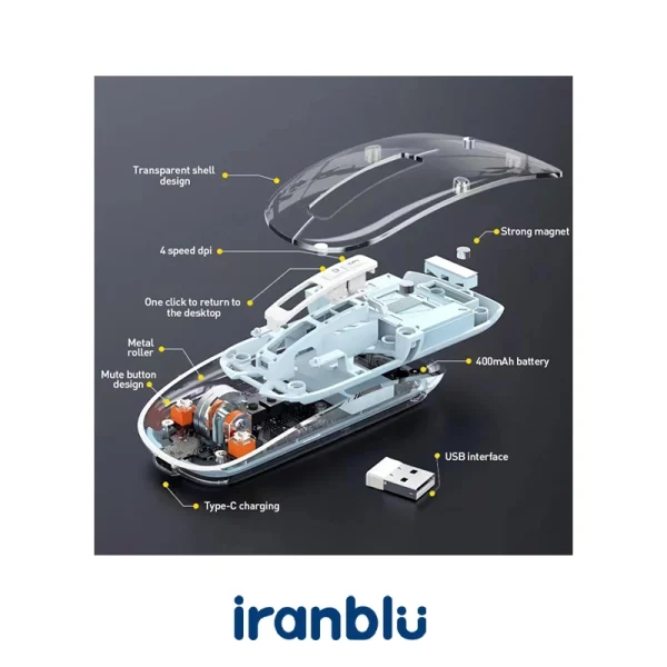 قیمت موس بی سیم شفاف